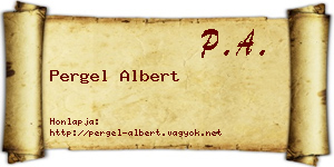 Pergel Albert névjegykártya